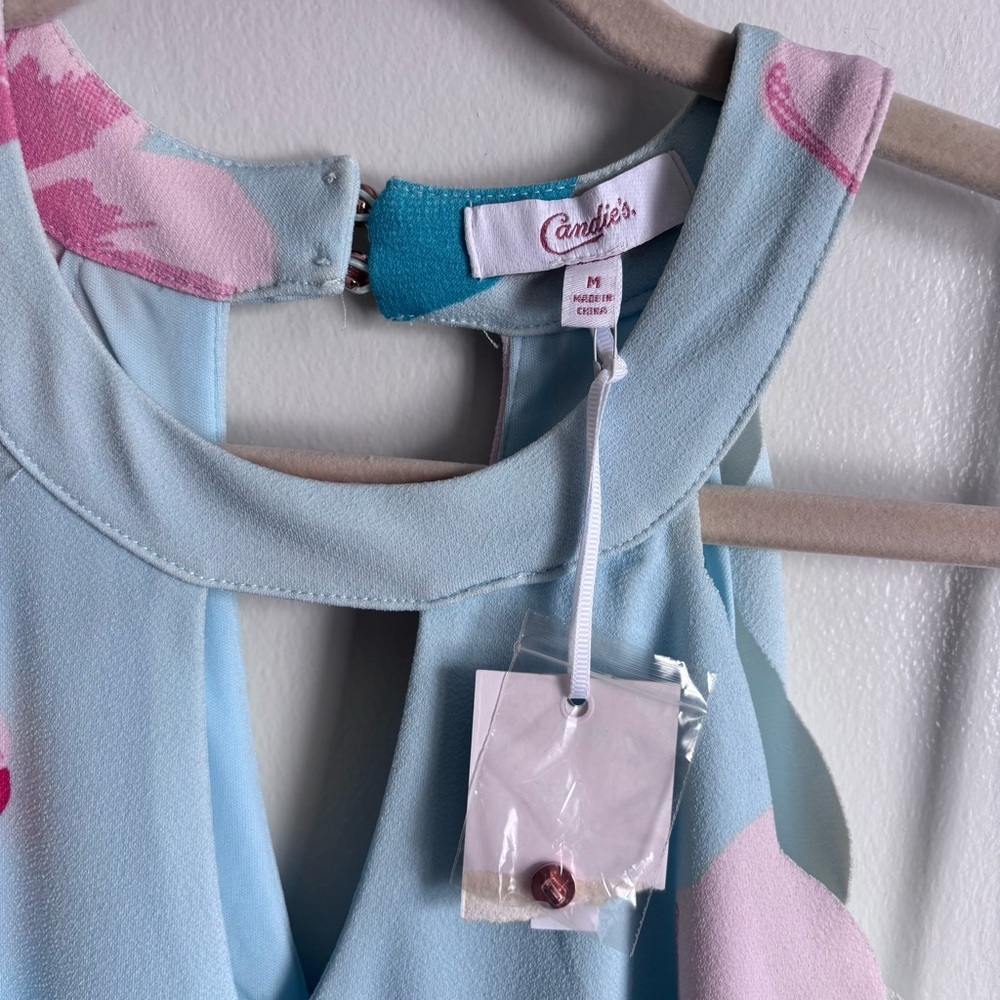 NWT Candie's Light Blue and Pink Floral Dress size Medium - Picture 4 of 8